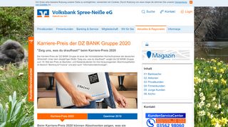 
                            13. Karriere-Preis DZ BANK Gruppe - Volksbank Spree-Neiße eG