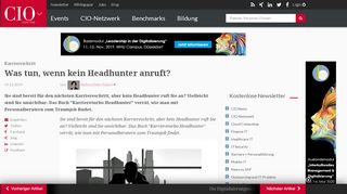 
                            9. Karriereschritt: Was tun, wenn kein Headhunter anruft? - cio.de