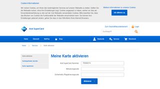 
                            3. Karte aktivieren - Aral SuperCard