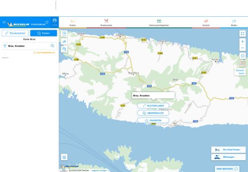 
                            12. Karte, Stadtplan Brač - ViaMichelin