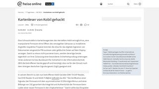 
                            10. Kartenleser von Kobil gehackt | heise online