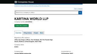 
                            12. KARTINA WORLD LLP - Overview (free company information from ...