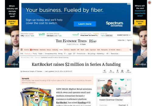 
                            11. KartRocket raises $2 million in Series A funding - The Economic Times