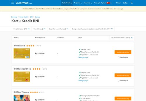 
                            10. Kartu Kredit BNI - Cara Buat, Apply, Syarat Pengajuan, Limit - Cermati