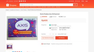 
                            11. Kartu Perdana Axis Hitz 0k Nasional | Shopee Indonesia