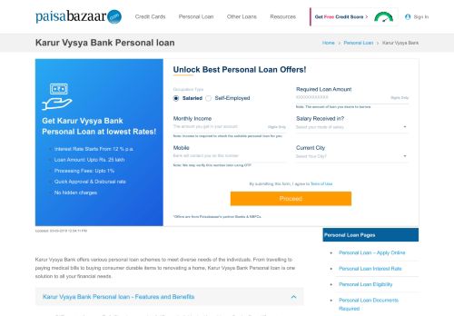 
                            11. Karur Vysya Bank Personal Loan: Interest Rate, Apply Online