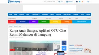 
                            12. Karya Anak Bangsa, Aplikasi OTU Chat Resmi Meluncur di Lampung ...