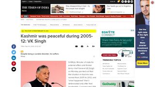 
                            11. Kashmir was peaceful during 2005-12: VK Singh | India News - Times ...