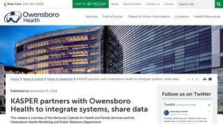 
                            12. KASPER partners with Owensboro Health to integrate systems, share ...