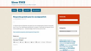 
                            1. Kaspersky gratuit pour les enseignant(e)s | Liens TICE