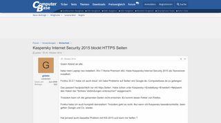
                            8. Kaspersky Internet Security 2015 blockt HTTPS Seiten ...