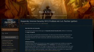 
                            2. Kaspersky Internet Security 2015 Problem mit LoL Patcher (gelöst)