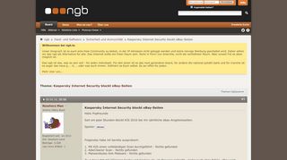 
                            7. Kaspersky Internet Security blockt eBay-Seiten - ngb