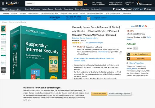 
                            13. Kaspersky Internet Security Standard | 2 Geräte | 1 Jahr | Limited: + 2 ...