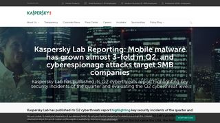 
                            10. Kaspersky Lab Reporting: Mobile malware has grown almost 3-fold in ...