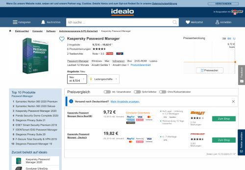 
                            12. Kaspersky Password Manager ab 7,59 € (Feb 2019 Preise ... - Idealo