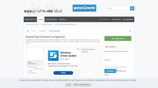 
                            11. Kaspersky Passwort vergessen - SysProfile Forum
