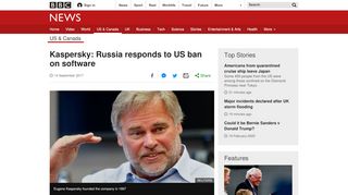 
                            11. Kaspersky: Russia responds to US ban on software - BBC News