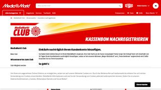 
                            12. Kassenbon nachregistrieren im Media Markt Club | MediaMarkt