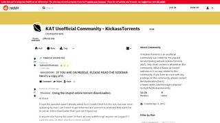 
                            4. KAT Unofficial Community - KickassTorrents - Reddit