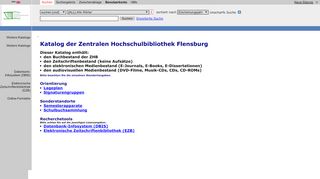 
                            11. Katalog der Zentralen Hochschulbibliothek Flensburg - start/welcome