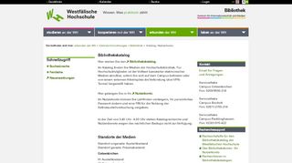 
                            1. Katalog / Nutzerkonto: Westfälische Hochschule