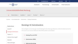 
                            2. Kataloge & Datenbanken - Philipps-Universität Marburg