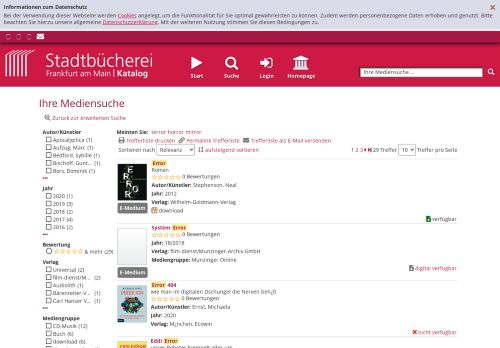 
                            3. Katalogportal - Stadtbücherei Frankfurt am Main > Mediensuche ...
