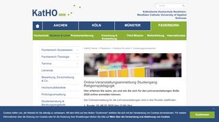 
                            2. KatHO: Online-Veranstaltungsanmeldung Studiengang ...