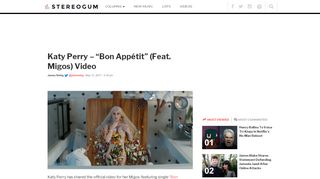 
                            11. Katy Perry – “Bon Appétit” (Feat. Migos) Video - Stereogum