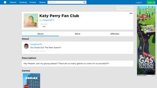 
                            10. Katy Perry Fan Club - Roblox