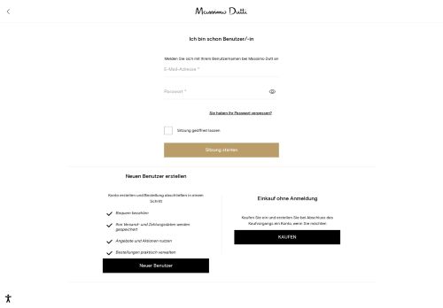 
                            1. Kaufvorgang - Login - Massimo Dutti