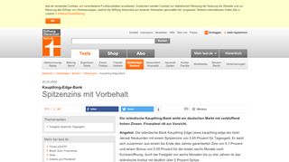 
                            4. Kaupthing-Edge-Bank - Spitzenzins mit Vorbehalt - Stiftung Warentest