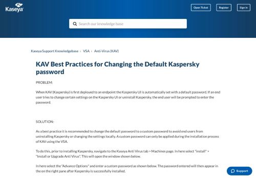 
                            9. KAV Best Practices for Changing the Default Kaspersky password ...