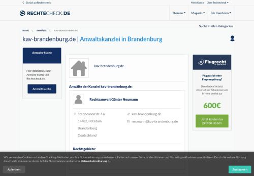 
                            10. kav-brandenburg.de | Anwaltskanzlei in Brandenburg - Rechtecheck.de