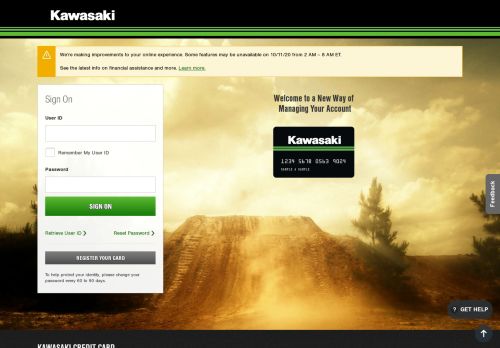 
                            10. Kawasaki Credit Card: Sign On - Citibank