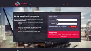 
                            2. KayaFX Persönlicher Kundenbereich - KayaFX > Login