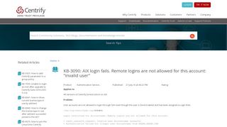 
                            9. KB-3090: AIX login fails. Remote logins are not allowed for this account