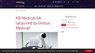 
                            12. KB Medical SA (acquired by Globus Medical) - Venture Kick