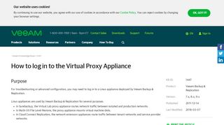 
                            2. KB1447: How to log in to the Virtual Proxy Appliance - Veeam