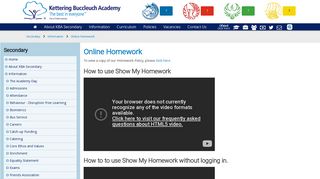 
                            12. KBA > Secondary > Information > Online Homework