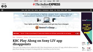 
                            5. KBC Play Along on Sony LIV app disappoints | ...