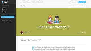 
                            8. KCET Admit Card 2018 - Important Information and More! - Toppr