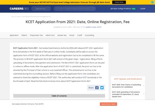 
                            6. KCET Application Form 2019, Registration (Released)– Apply online ...