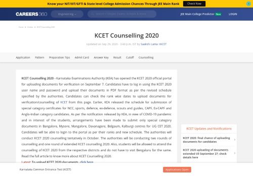 
                            12. KCET Counselling 2019 - Registration, Schedule, Procedure