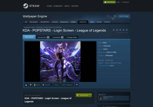 
                            9. KDA - POPSTARS - Login Screen - League of Legends