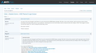 
                            5. KDE Plasma 5 Login Screen / Newbie Corner / Arch Linux Forums