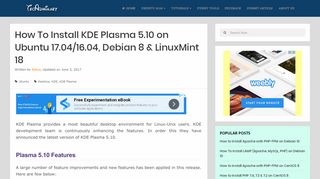 
                            8. KDE Plasma 5.10 Installation - Ubuntu 17.10/16.04 & Debian 8 ...