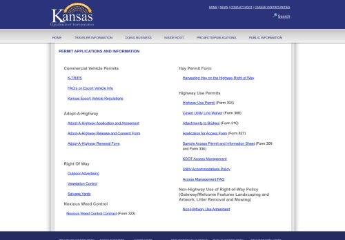 
                            2. KDOT: Permit Applications and Information