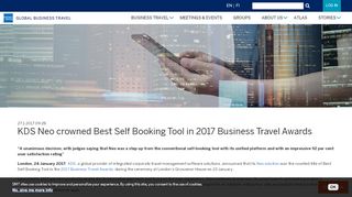 
                            12. KDS Neo crowned Best Self Booking Tool in 2017 Business Travel ...